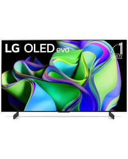 Смарт телевизор LG - OLED42C31LA, 42'', OLED, 4K, сив