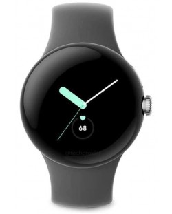 Смарт часовник Google - Pixel Watch, 41mm, Wi-Fi, 1.4'', Silver