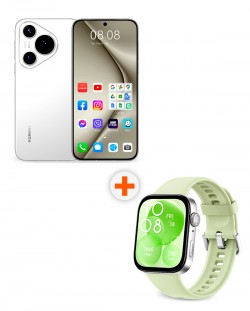 Смартфон Huawei - Pura 70, 6.6'', 12GB/256GB, бял + Watch Fit 3, 1.82'', Green