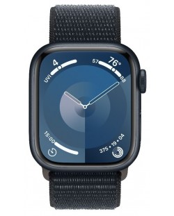Смарт часовник Apple - Watch S9, 41mm, 1.69'', Midnight Sport Loop
