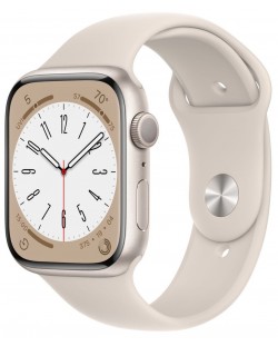 Смарт часовник Apple - Watch S8, 45mm, Starlight