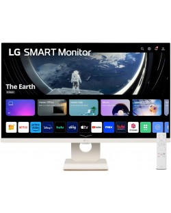 Смарт монитор LG - 27SR50F-W, 27'', FHD, IPS, Anti-Glare, бял