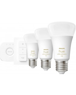 Смарт крушки Philips - HUE Get Started, 8W, E27, A60, 3 бpоя, dimmer