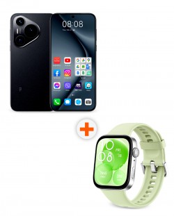 Смартфон Huawei - Pura 70, 6.6'', 12GB/256GB, черен + Watch Fit 3, 1.82'', Green