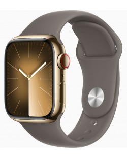 Смарт часовник Apple - Watch S9, Cellular, 45mm, Stainless Steel, S/M, Clay