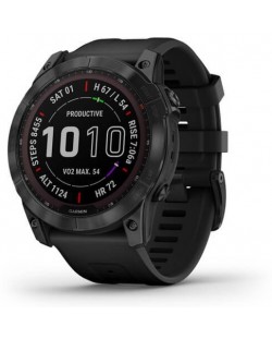 Смарт часовник Garmin - fenix 7X Sapphire Solar, 51mm, черен