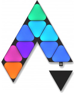 Смарт светлинни панели Nanoleaf - Mini Triangles, Expansion Pack, 10 бр., черни