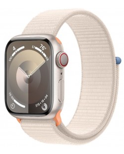 Смарт часовник Apple - Watch S9, Cellular, 41mm, Starlight Sport Loop