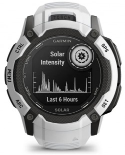 Смарт часовник Garmin - Instinct 2X Solar, 50mm, 1.1'', бял