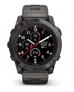 Смарт часовник Garmin - fēnix 7X Pro Sapphire Solar, 51mm, 1.4'', Titanium, черен