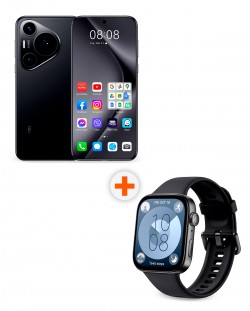 Смартфон Huawei - Pura 70 Pro, 6.8'', 12GB/512GB, черен + Watch Fit 3, 1.82'', Midnight Black