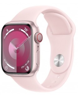 Смарт часовник Apple - Watch S9, Cellular, 45mm, Aluminum, S/M, Light Pink