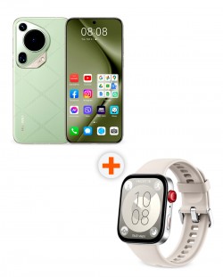 Смартфон Huawei - Pura 70 Ultra, 6.8'', 16GB/512GB, зелен + Watch Fit 3, 1.82'', Moon White