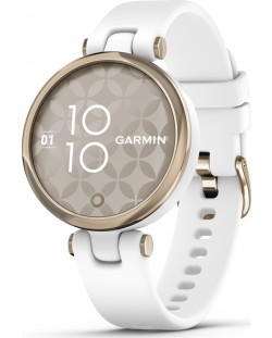 Смарт часовник Garmin - Lily Sport, 34mm, 0.84", златист/бял