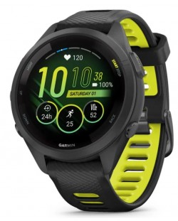 Смарт часовник Garmin - Forerruner 265S, 42mm, Black/Amp Yellow