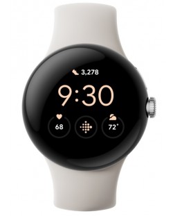 Смарт часовник Google - Pixel Watch, 41mm, 1.4'', Wi-Fi, Silver/White