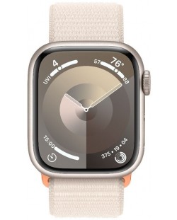 Смарт часовник Apple - Watch S9, 41mm, 1.69'', Starlight Sport Loop