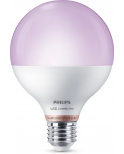 Смарт крушка Philips - Frosted, 11W LED, E27, G95, RGB, dimmer
