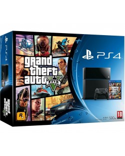 Sony PlayStation 4 (Jet Black) & Grand Theft Auto V Bundle