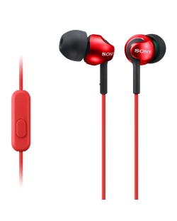 Слушалки с микрофон Sony MDR-EX110AP - червени