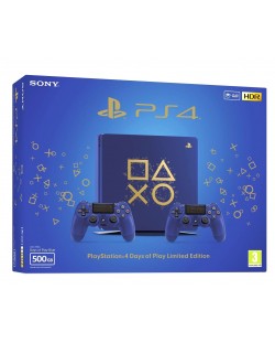 Sony PlayStation 4 Slim 500GB Days Of Play Blue Limited Edition + допълнителен Dualshock 4 контролер