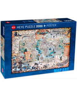 Пъзел Heye от 2000 части - Карта на пиратския свят