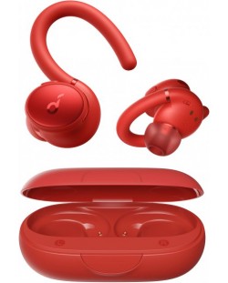 Спортни слушалки Anker - Soundcore Sport X10, TWS, червени