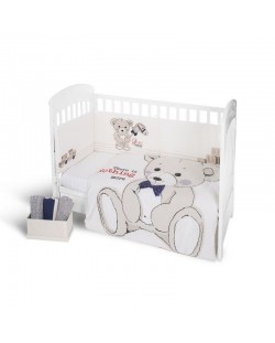 Спален комплект 2 части за бебешко креватче KikkaBoo Teddy Bear - EU style,  60 x 120 cm