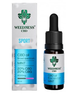 Sport CBD масло, 20% CBD + 20% CBG, мента, 10 ml, Weedness CBD