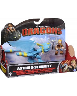 Екшън фигура Spin Master Dragons - Astrid & Stormfly, син