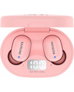 Спортни слушалки с микрофон Aiwa - EBTW-150PK, TWS, розови