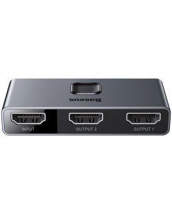 Сплитер Baseus - CAHUB-BC0G, HDMI/2xHDMI, черен
