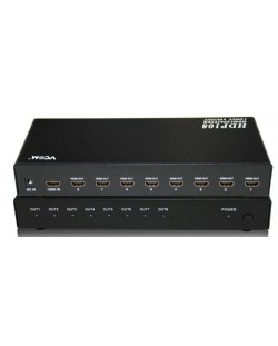 Сплитер VCom - DD418A, HDMI/Multiplier 1x8, черен