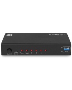 Сплитер ACT - AC7831, HDMI/4xHDMI, черен