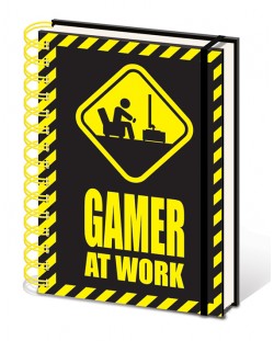 Тефтер Pyramid Humor: Adult - Gamer At Work, формат A5