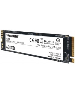 SSD памет Patriot - P310, 480GB M.2'', PCIe