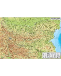 Стенна природогеографска карта на България (1:270 000, ламинат)