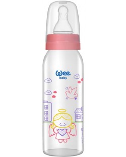 Стъклено шише Wee Baby Classic, 250 ml, розово