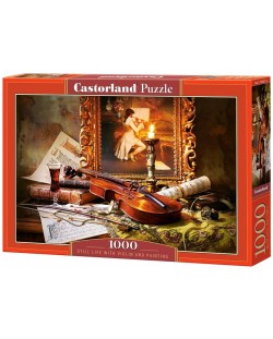Пъзел Castorland от 1000 части - Натюрморт с картина и цигулка