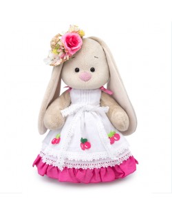 Плюшена играчка Budi Basa - Зайка Ми, с рокличка на черешки, 25 cm