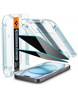 Стъклени протектори Spigen - tR EZ Fit Privacy, iPhone 15, 2 броя