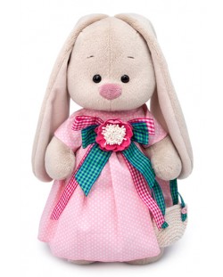 Плюшена играчка Budi Basa - Зайка Ми, с бледо розова рокля на точки, 25 cm