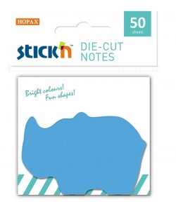 Самозалепващи листчета Stick'n - Носорог, 50 броя, сини