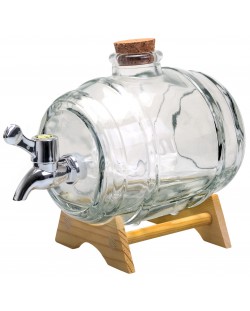 Стъклен диспенсър за алкохол тип буре Vin Bouquet - 1 l