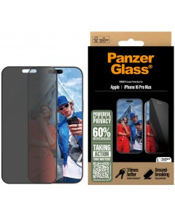 Стъклен протектор PanzerGlass - Privacy Ultra-Wide Fit, iPhone 16 Pro Max