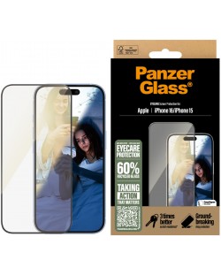 Стъклен протектор PanzerGlass - EyeCare Ultra-Wide Fit, iPhone 16/15