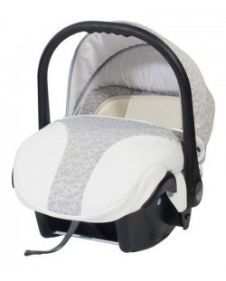 Детско столче за кола Baby Merc - Style, до 9 kg, сиво, с флорални мотиви
