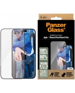 Стъклен протектор PanzerGlass - Ultra-Wide Fit, iPhone 16 Plus/15 Plus