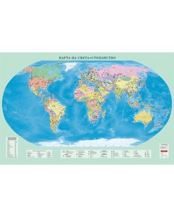 Стенна карта на света. Стопанство (1: 25 000 000, винил)