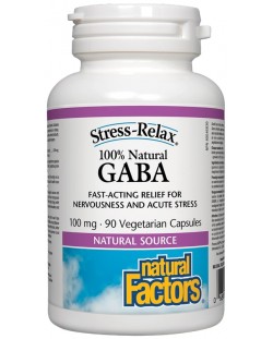 Stress-Relax GABA, 100 mg, 90 капсули, Natural Factors